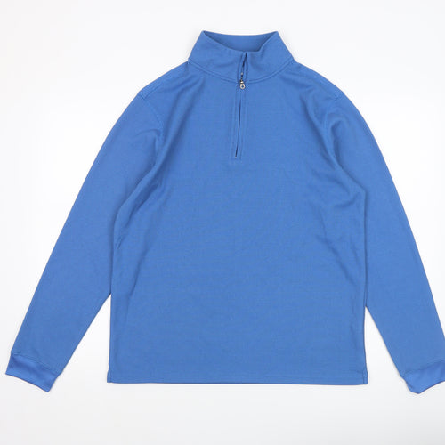 Croft & Barrow Men’s Blue 1/4 Zip Mock Neck Performance Sweatshirt M