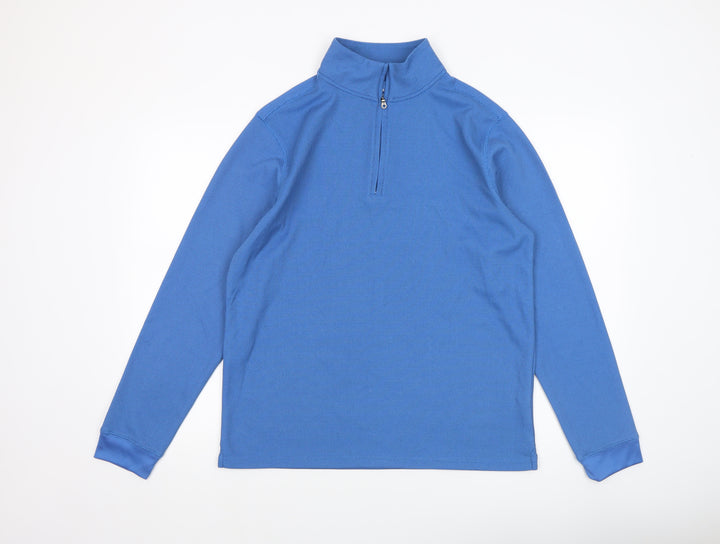 Croft & Barrow Men’s Blue 1/4 Zip Mock Neck Performance Sweatshirt M