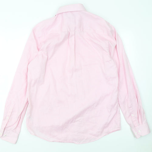 Paul Costelloe Living Men's Pink Medium Cotton Long Sleeve Dress Shirt
