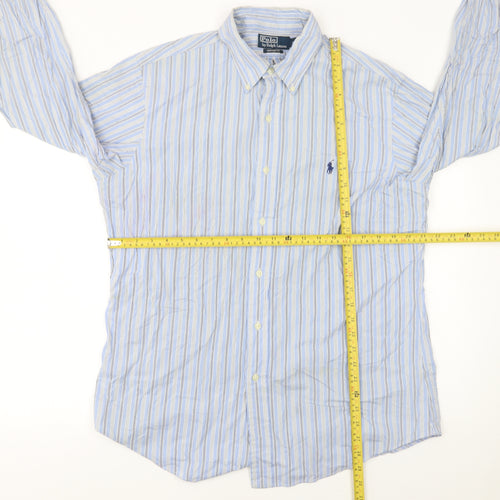 Ralph Lauren Men’s Blue Striped Cotton Button-Down Shirt L