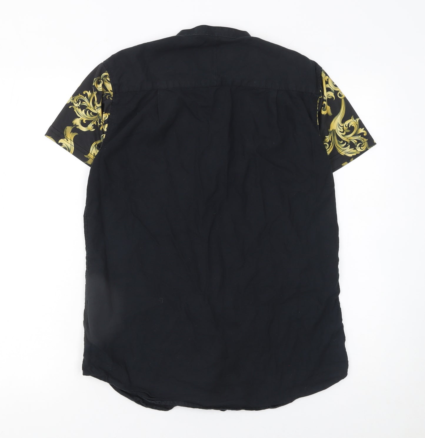 SikSilk Men's Black and Gold Short Sleeve T-Shirt M Baroque Style