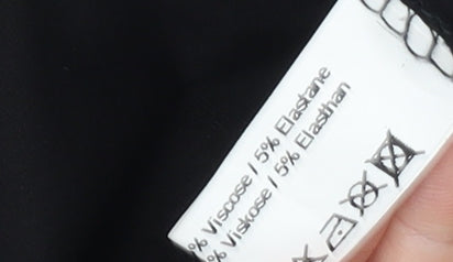 Yoek Women's Black Viscose Stretch Tie Front Cardigan M
