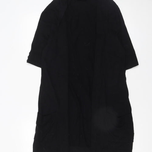 Wallis Womens Black Knit Open Cardigan Size M Short Sleeve