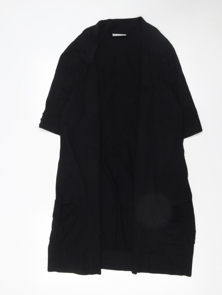 Wallis Womens Black Knit Open Cardigan Size M Short Sleeve