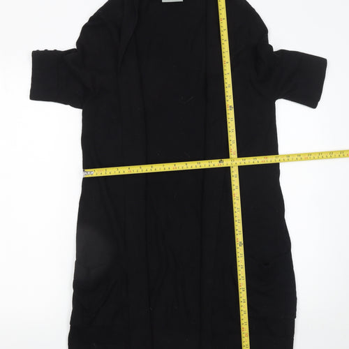 Wallis Womens Black Knit Open Cardigan Size M Short Sleeve