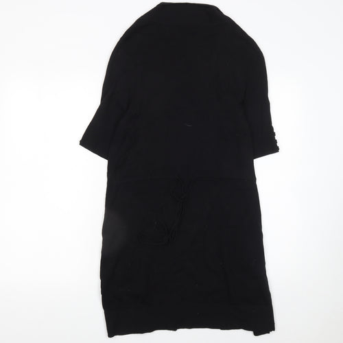 Wallis Womens Black Knit Open Cardigan Size M Short Sleeve