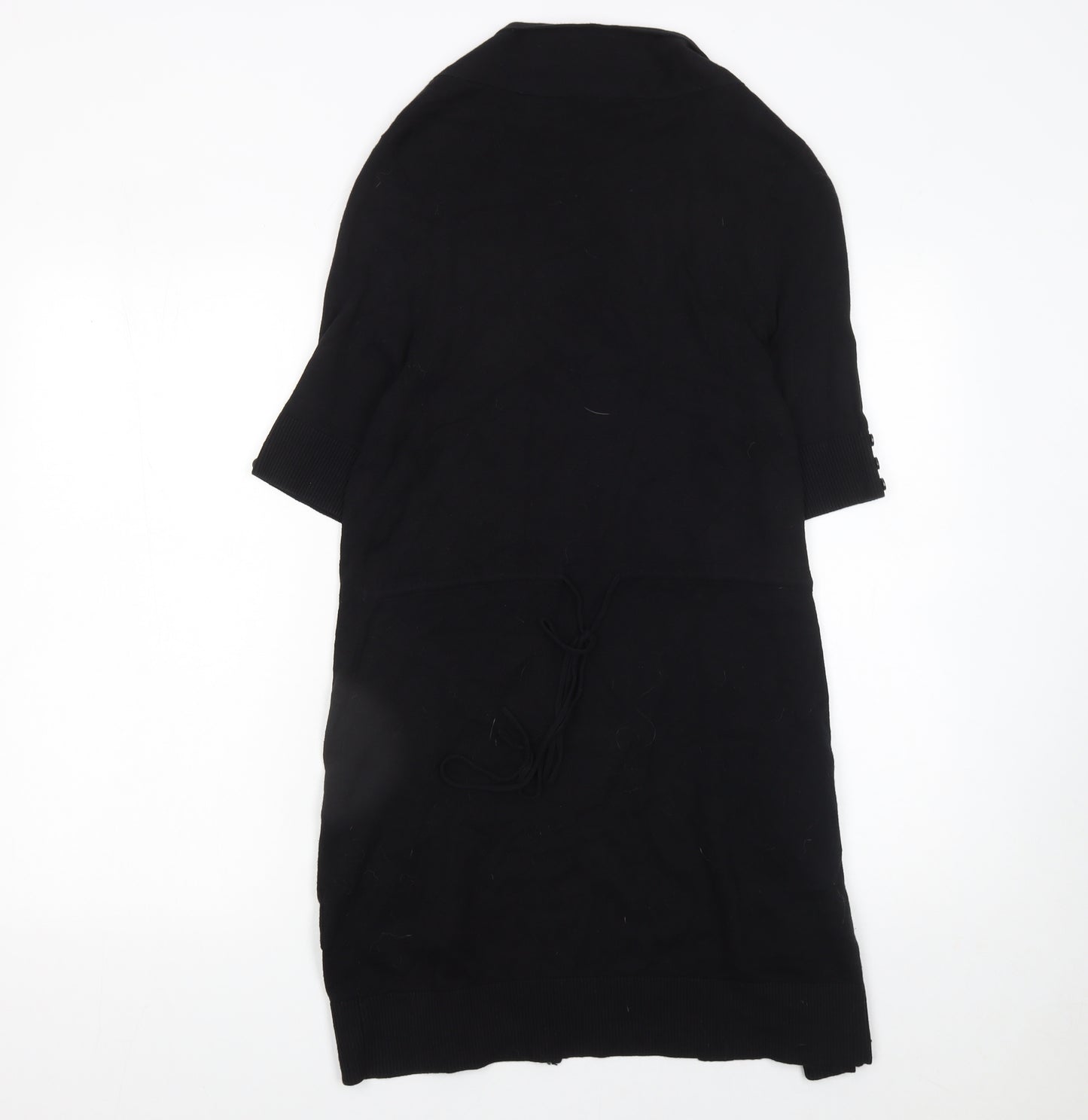Wallis Womens Black Knit Open Cardigan Size M Short Sleeve