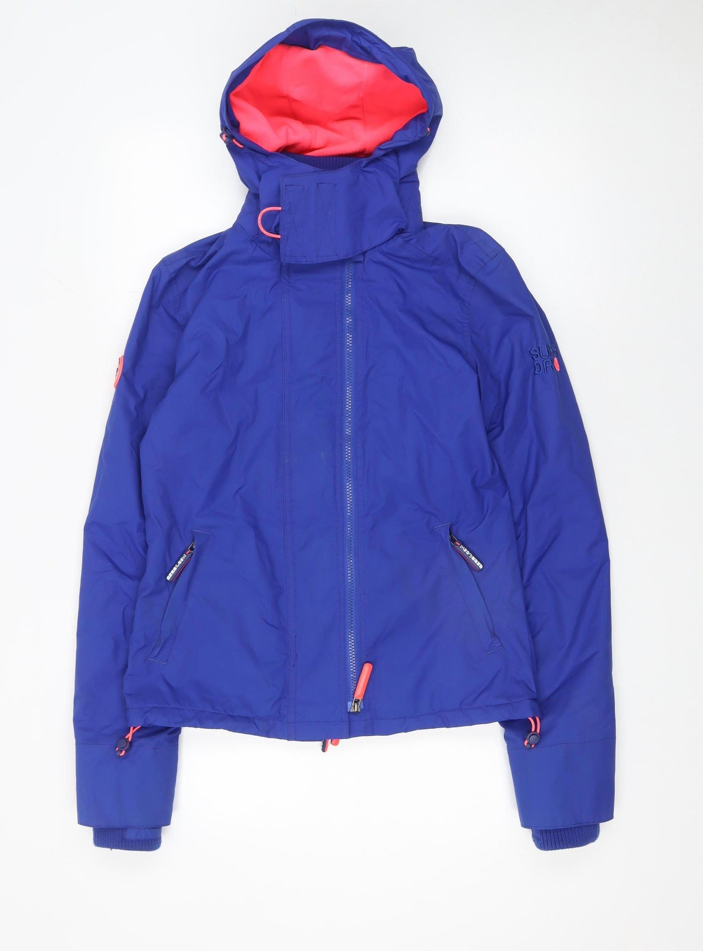 Superdry Women's Blue Hooded Windbreaker Jacket Size 8