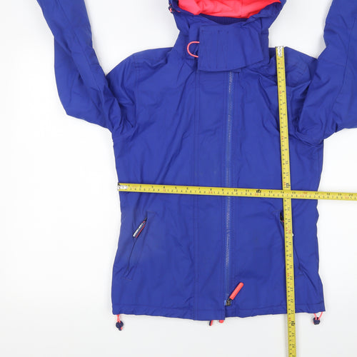 Superdry Women's Blue Hooded Windbreaker Jacket Size 8