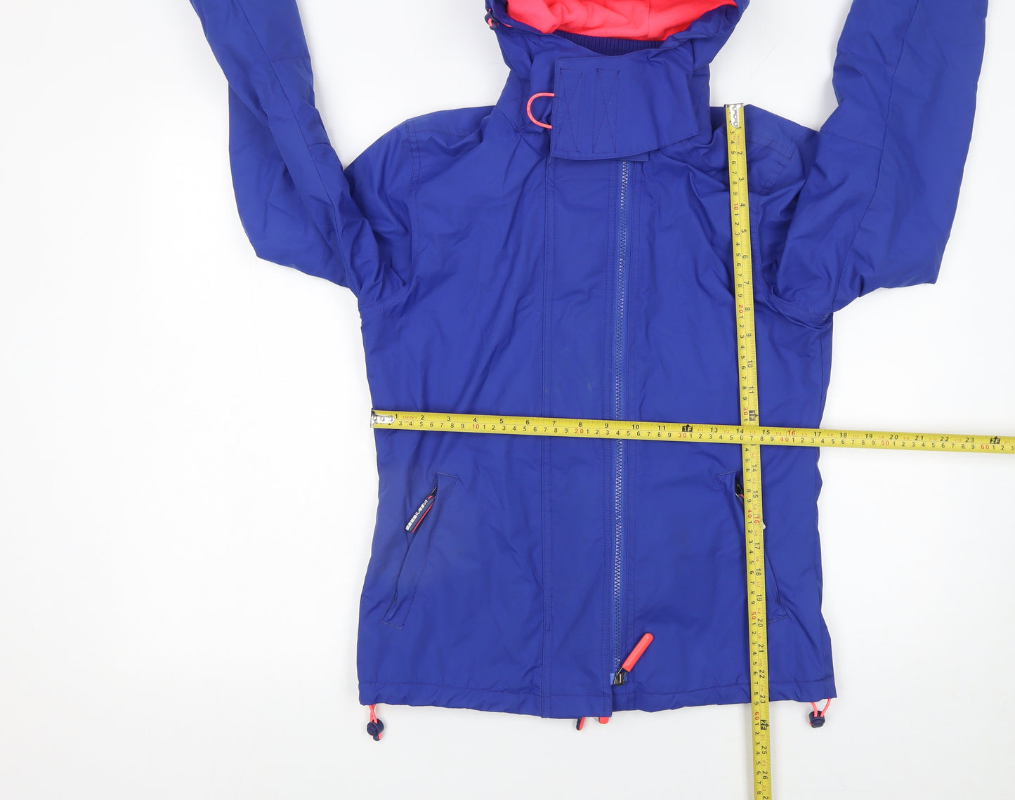 Superdry Women's Blue Hooded Windbreaker Jacket Size 8