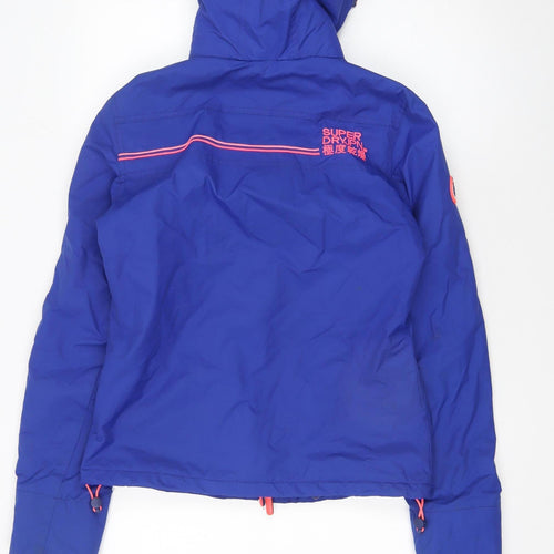 Superdry Women's Blue Hooded Windbreaker Jacket Size 8
