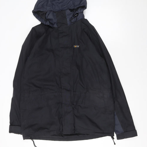 Zone Men’s Black Waterproof Hooded Parka Jacket Size M