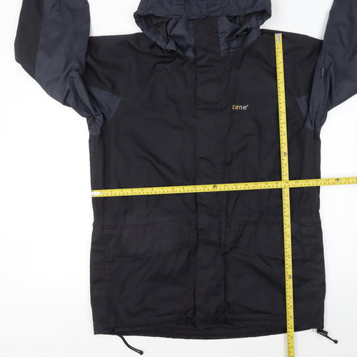 Zone Men’s Black Waterproof Hooded Parka Jacket Size M