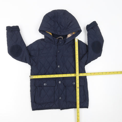 Next Boys Blue Quilted Hooded Jacket 4-5 Years