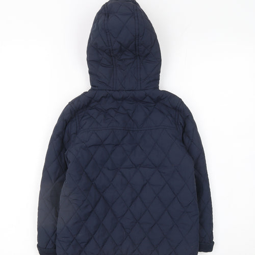 Next Boys Blue Quilted Hooded Jacket 4-5 Years