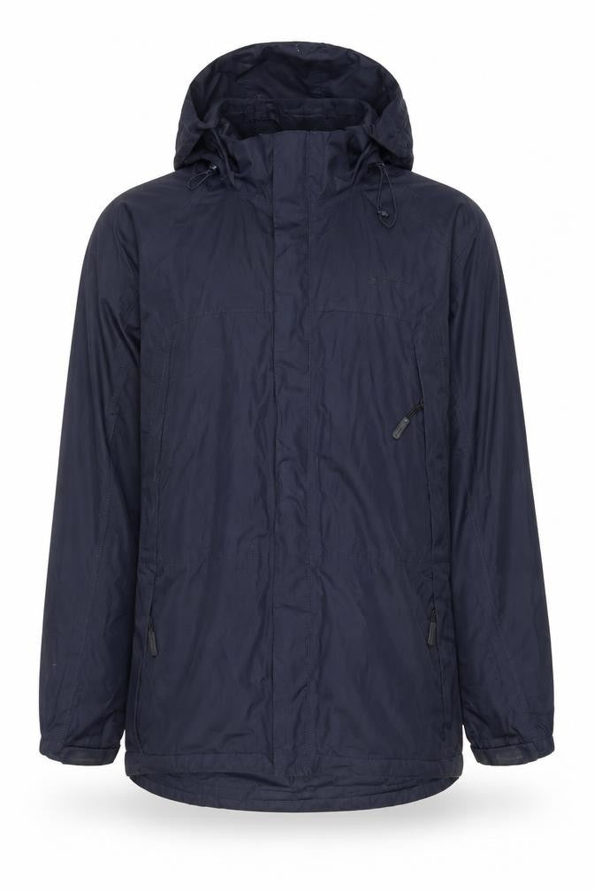 Front view of Peter Storm Men’s Blue Waterproof Hooded Rain Jacket M