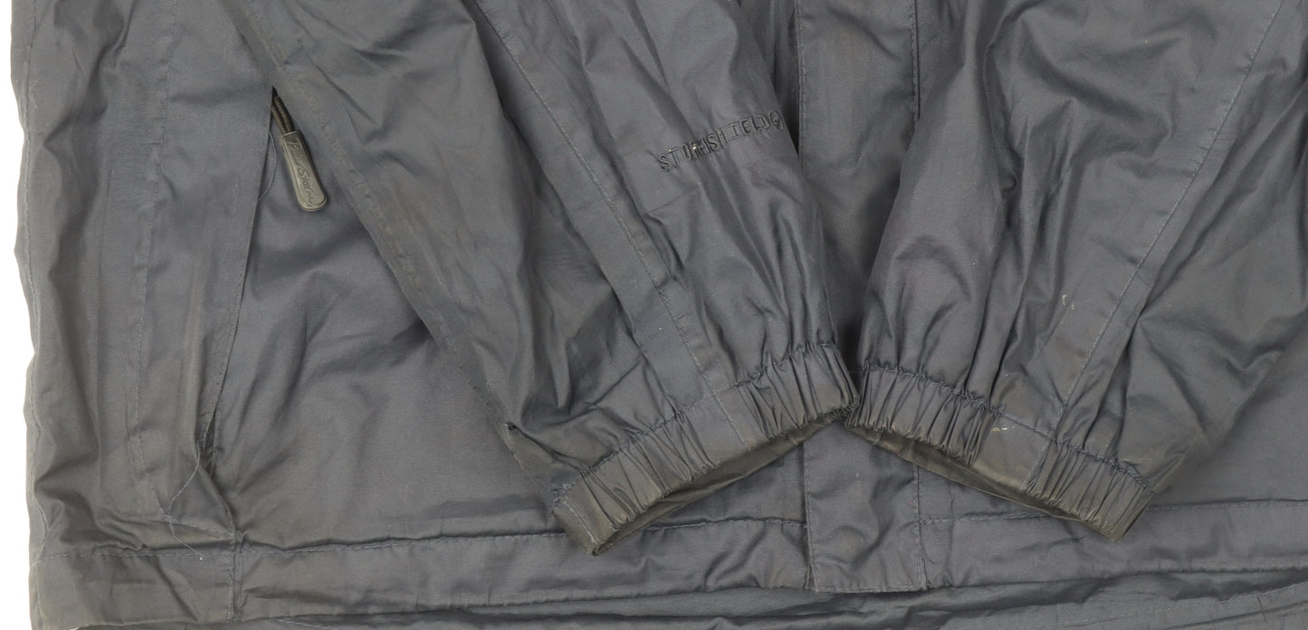 Peter Storm Men’s Blue Waterproof Hooded Rain Jacket M