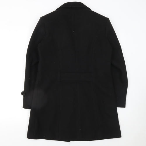 Fashion Flo Women's Black Wool Blend Mid-Length Overcoat L