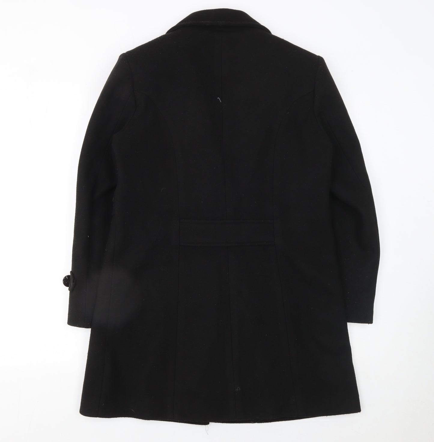 Fashion Flo Women's Black Wool Blend Mid-Length Overcoat L