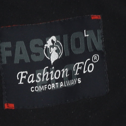 Fashion Flo Women's Black Wool Blend Mid-Length Overcoat L