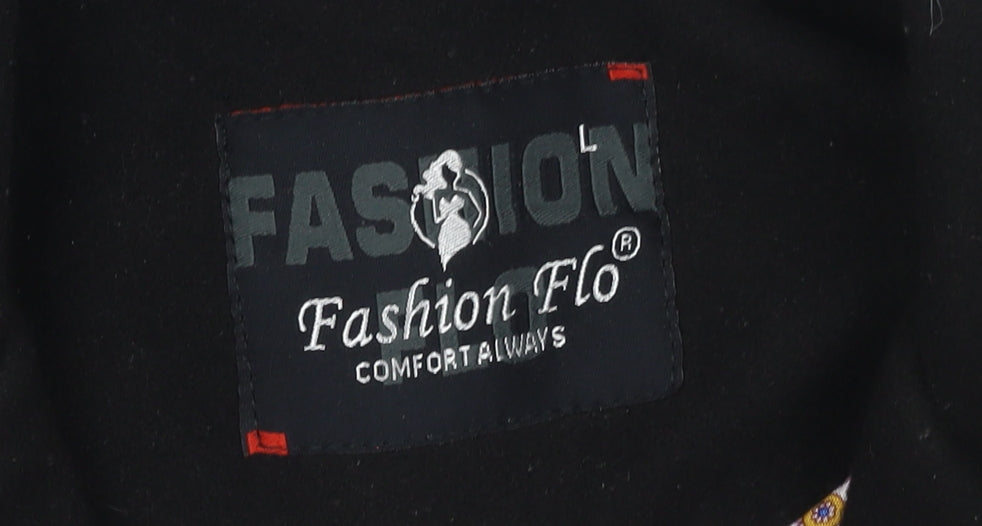 Fashion Flo Women's Black Wool Blend Mid-Length Overcoat L