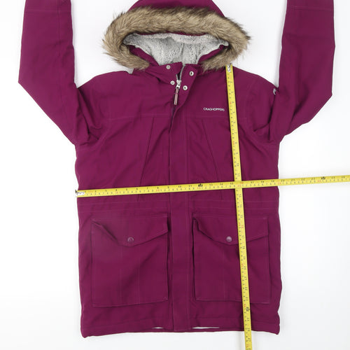 Craghoppers Girls Purple Waterproof Hooded Parka Coat Age 11-12 Years