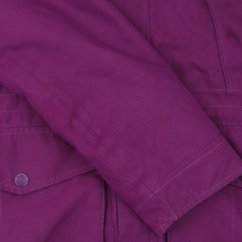 Craghoppers Girls Purple Waterproof Hooded Parka Coat Age 11-12 Years