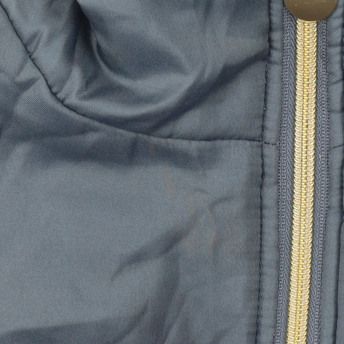Nathalie Andersen Women Blue L Puffer Jacket Hooded Lined Zip Winter Coat