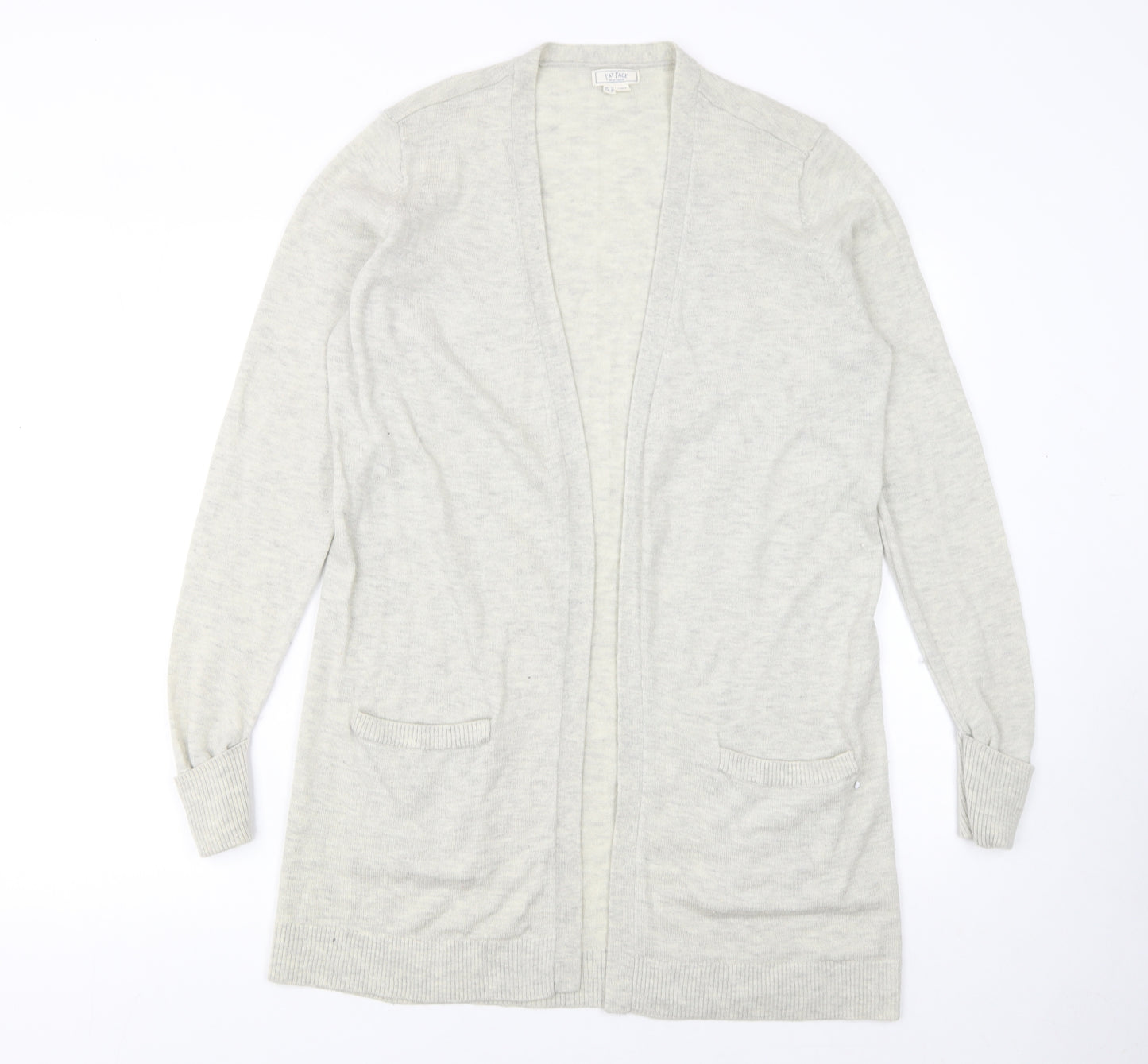 Fat Face Women’s Grey Wool Blend Longline Cardigan Size 12