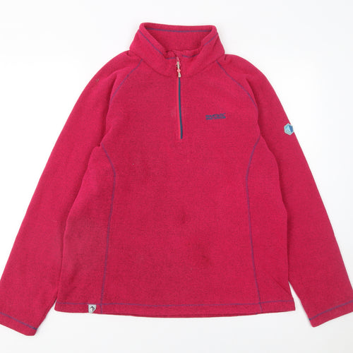 Regatta Women’s Pink 1/2 Zip Fleece Sweatshirt UK 12 Polyester Outdoor