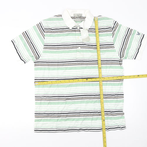 Lyle & Scott Men's Multicoloured Striped Cotton Golf Polo M
