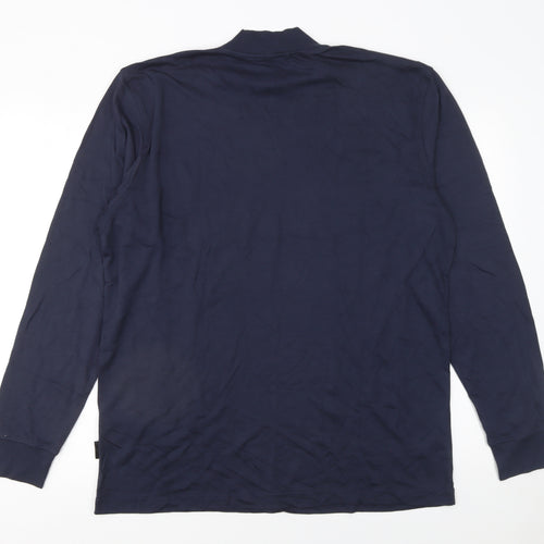 Jockey Men’s Blue Long Sleeve Mock Neck Cotton Jersey T-Shirt Size L
