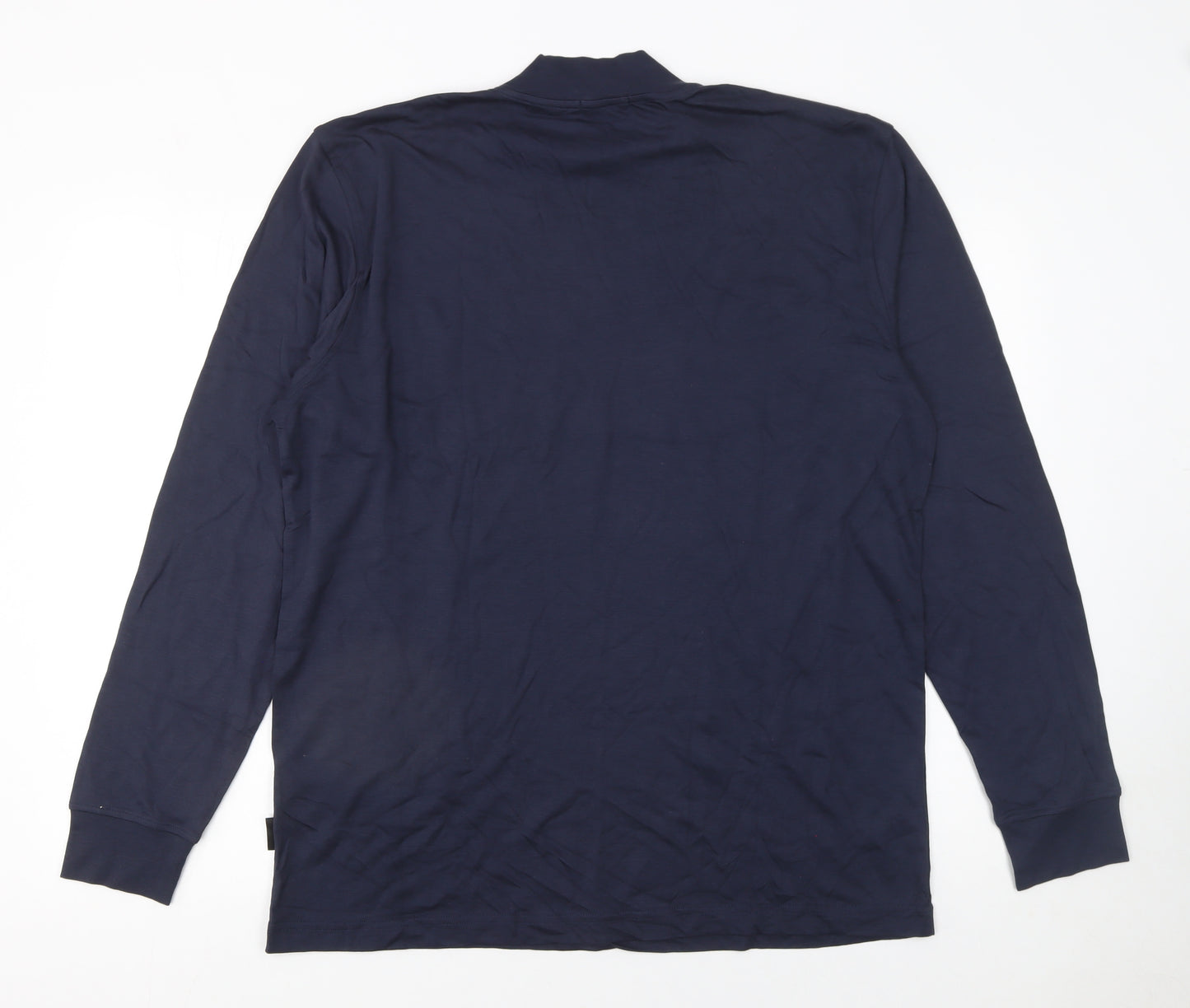 Jockey Men’s Blue Long Sleeve Mock Neck Cotton Jersey T-Shirt Size L