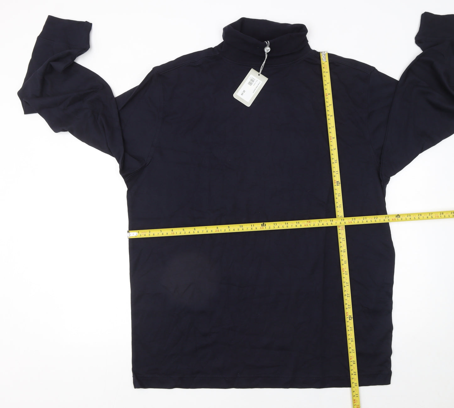 Lyle & Scott Men's Blue XL Long Sleeve Roll Neck Cotton T-Shirt
