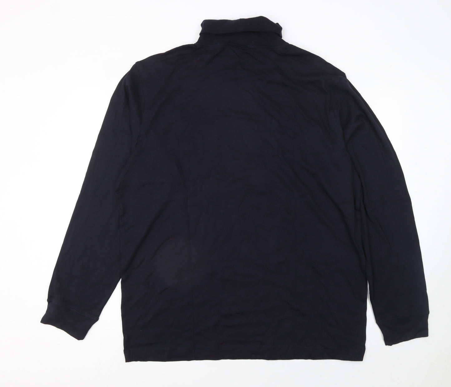 Lyle & Scott Men's Blue XL Long Sleeve Roll Neck Cotton T-Shirt