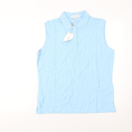 Lyle & Scott Men's Blue Sleeveless Golf Polo Shirt Size L