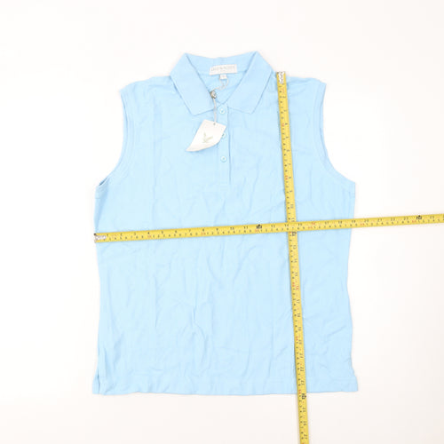 Lyle & Scott Men's Blue Sleeveless Golf Polo Shirt Size L