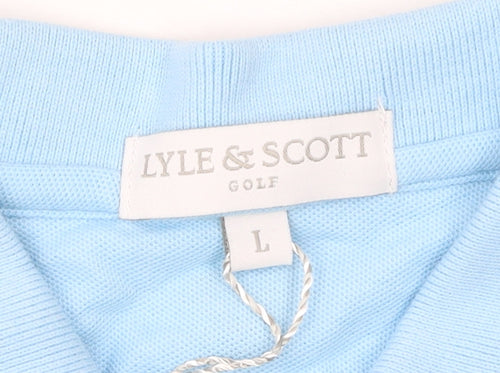 Lyle & Scott Men's Blue Sleeveless Golf Polo Shirt Size L