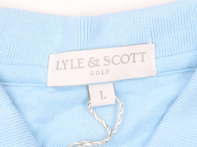 Lyle & Scott Men's Blue Sleeveless Golf Polo Shirt Size L