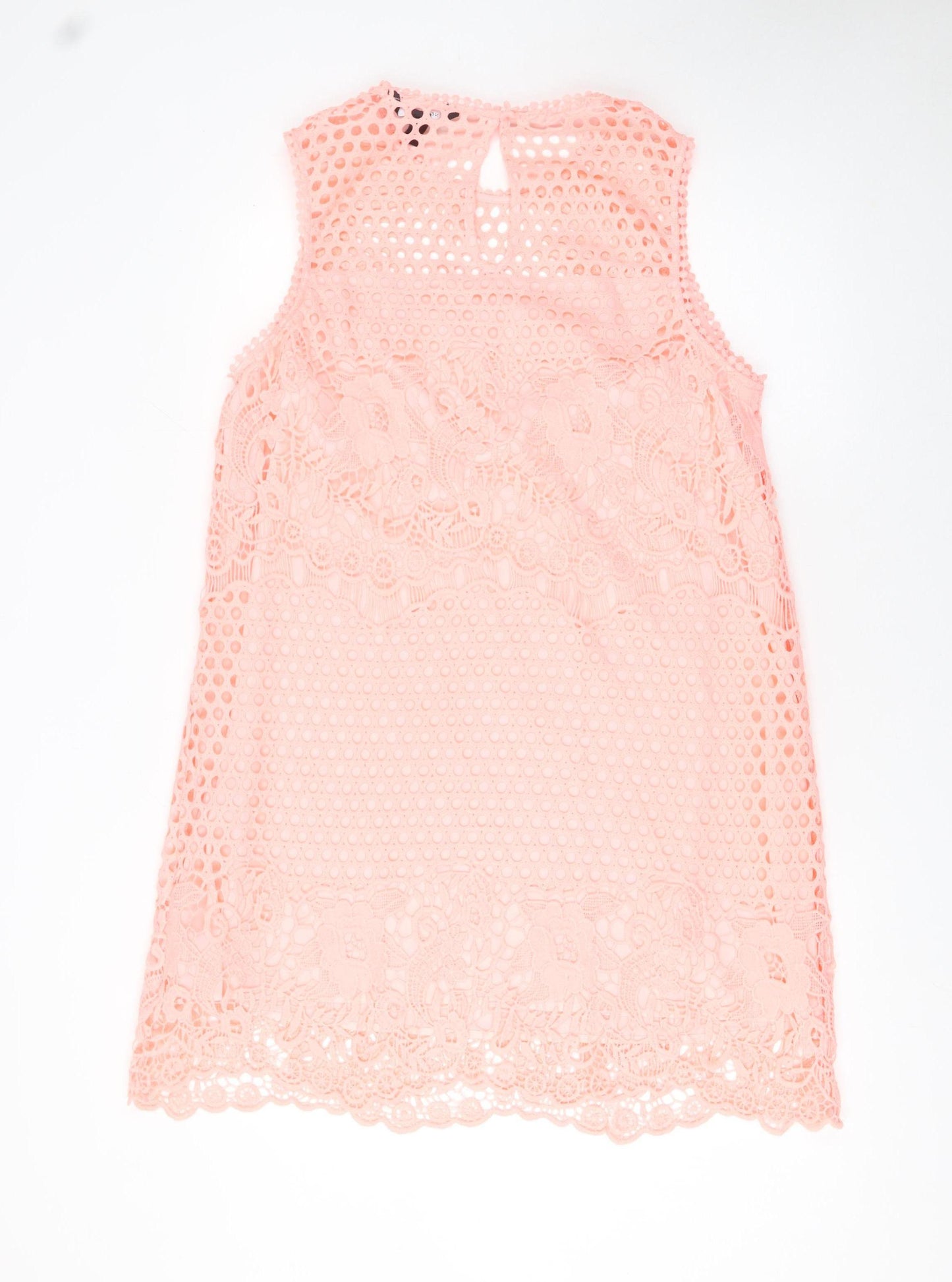 New Look Women Pink Lace Sleeveless Shift Dress Size 18