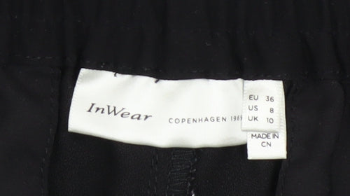 InWear Women Black Jogger Trousers Size 10 Elastic Waist