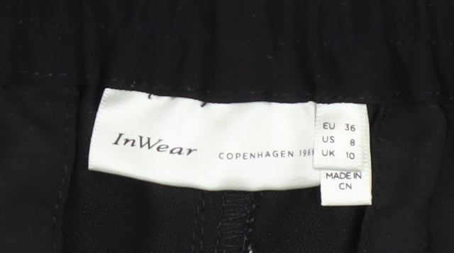 InWear Women Black Jogger Trousers Size 10 Elastic Waist