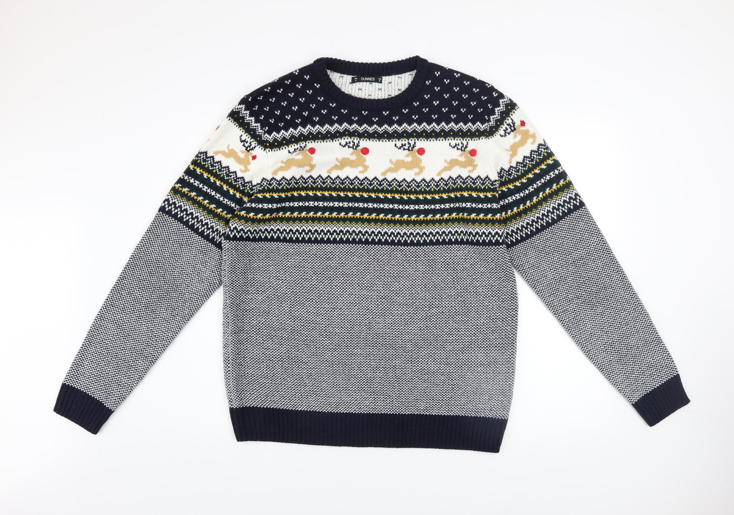 Dunnes Stores Men's Navy Christmas Fair Isle Jumper Size M