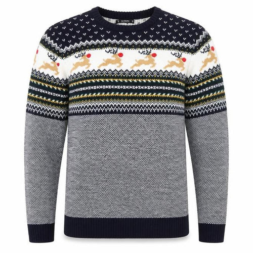 Dunnes Stores Men's Navy Christmas Fair Isle Jumper Size M