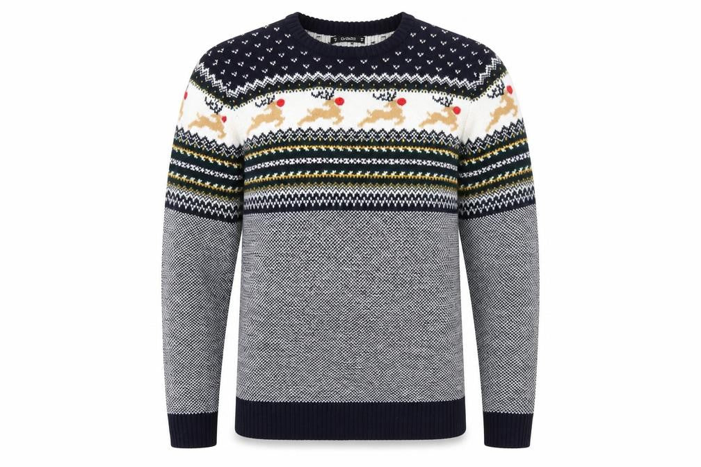 Dunnes Stores Men's Navy Christmas Fair Isle Jumper Size M