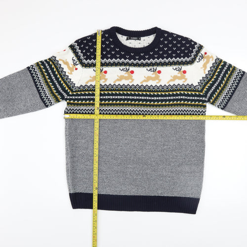 Dunnes Stores Men's Navy Christmas Fair Isle Jumper Size M