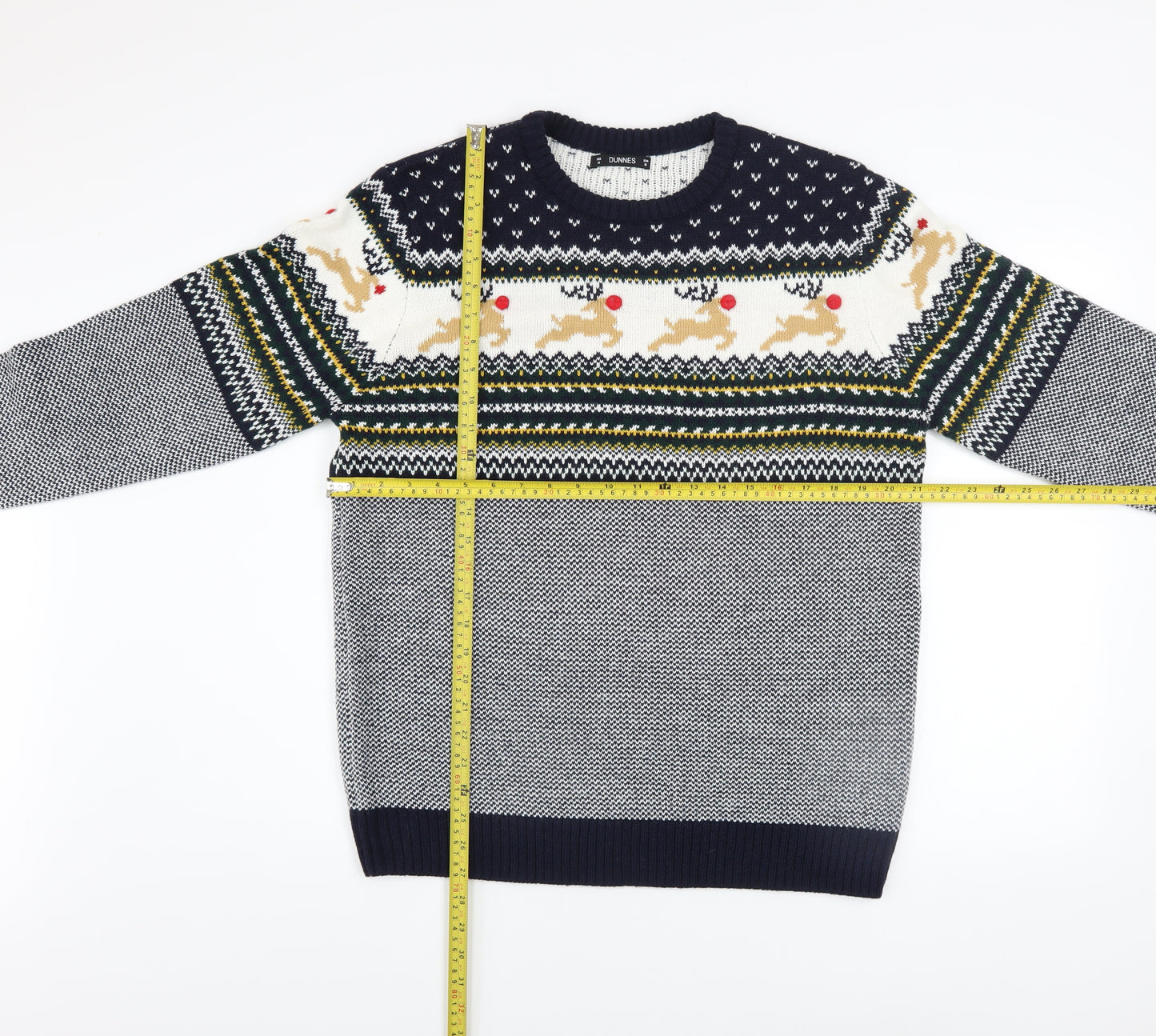 Dunnes Stores Men's Navy Christmas Fair Isle Jumper Size M
