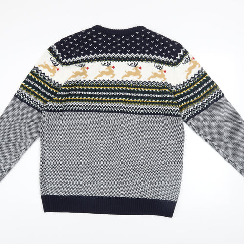Dunnes Stores Men's Navy Christmas Fair Isle Jumper Size M
