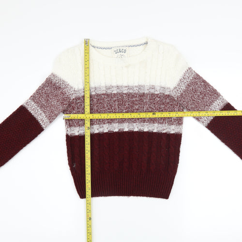 SoulCal & Co Womens Multicoloured Cable-Knit Jumper Size 8
