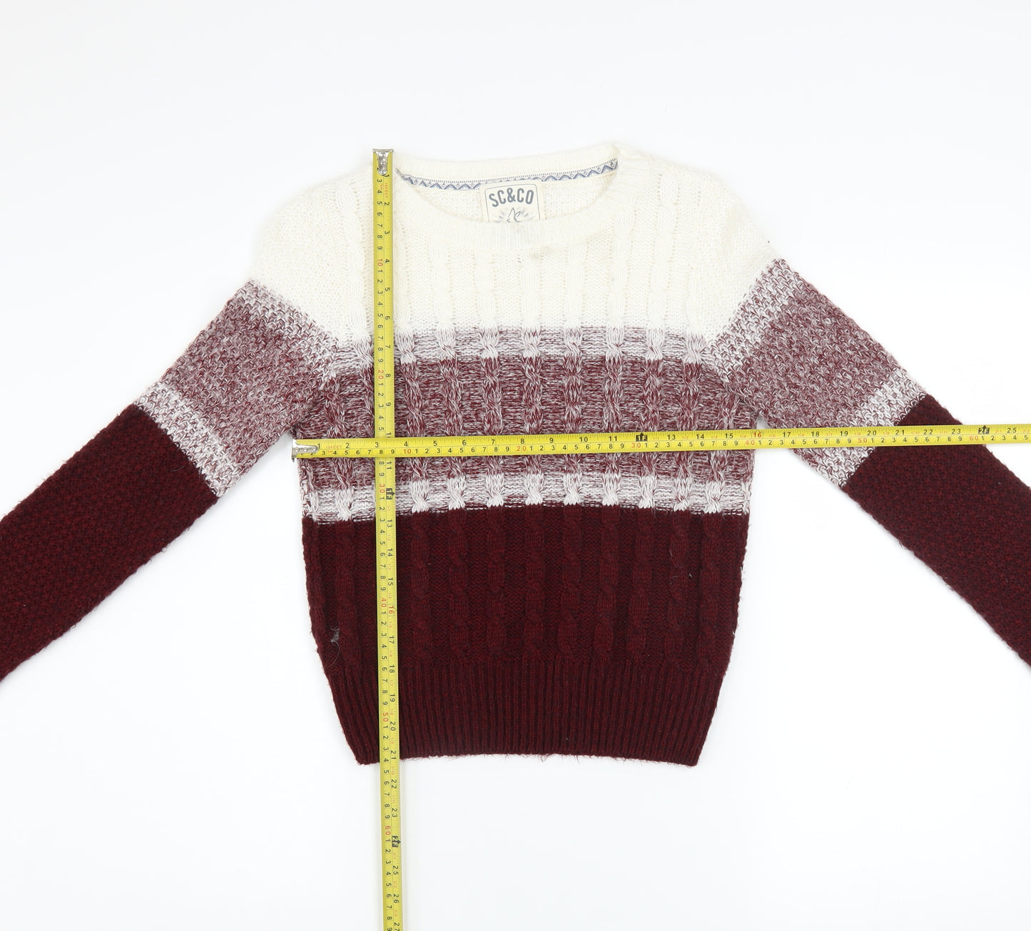 SoulCal & Co Womens Multicoloured Cable-Knit Jumper Size 8